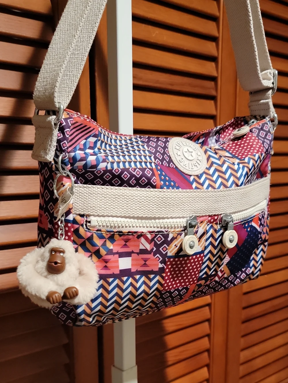 KIPLING ANGIE MULTICOLOR AND MULTIPLE PATTERN CROSSBODY BAG